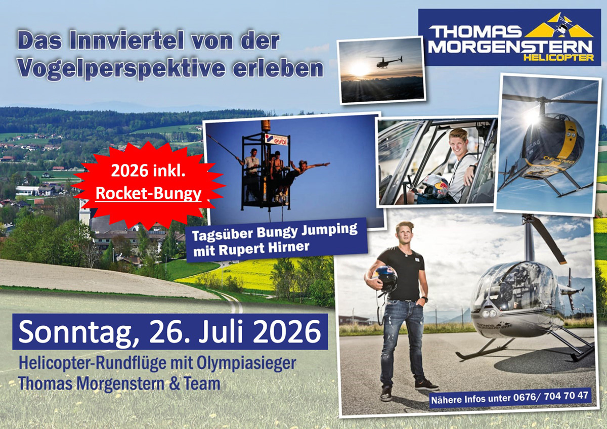 Helikopter-Rundflüge mit Olympiasieger Thomas Morgenstern
